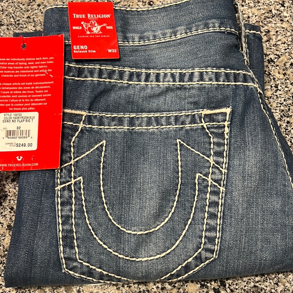 32 relaxed slim True Religion jeans.